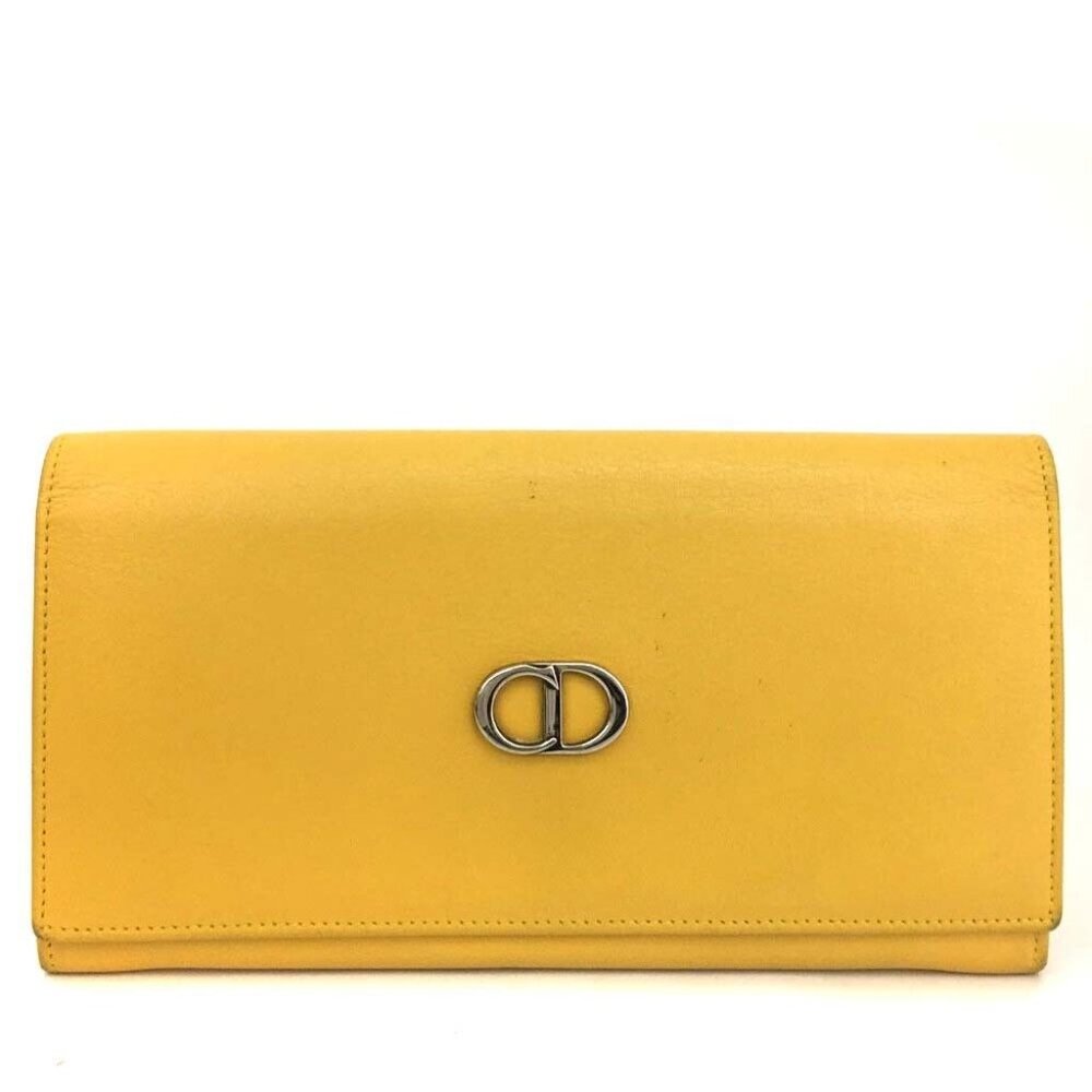 Christian Dior CD Logo Leather Long Bifold Wallet /5L0421 - Picture 1 of 8